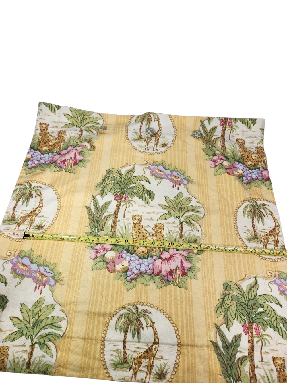 Vintage Safari Jungle Pillow Sham 25x25 | Giraffe Leopard Tropical Cottagecore - Picture 8 of 9